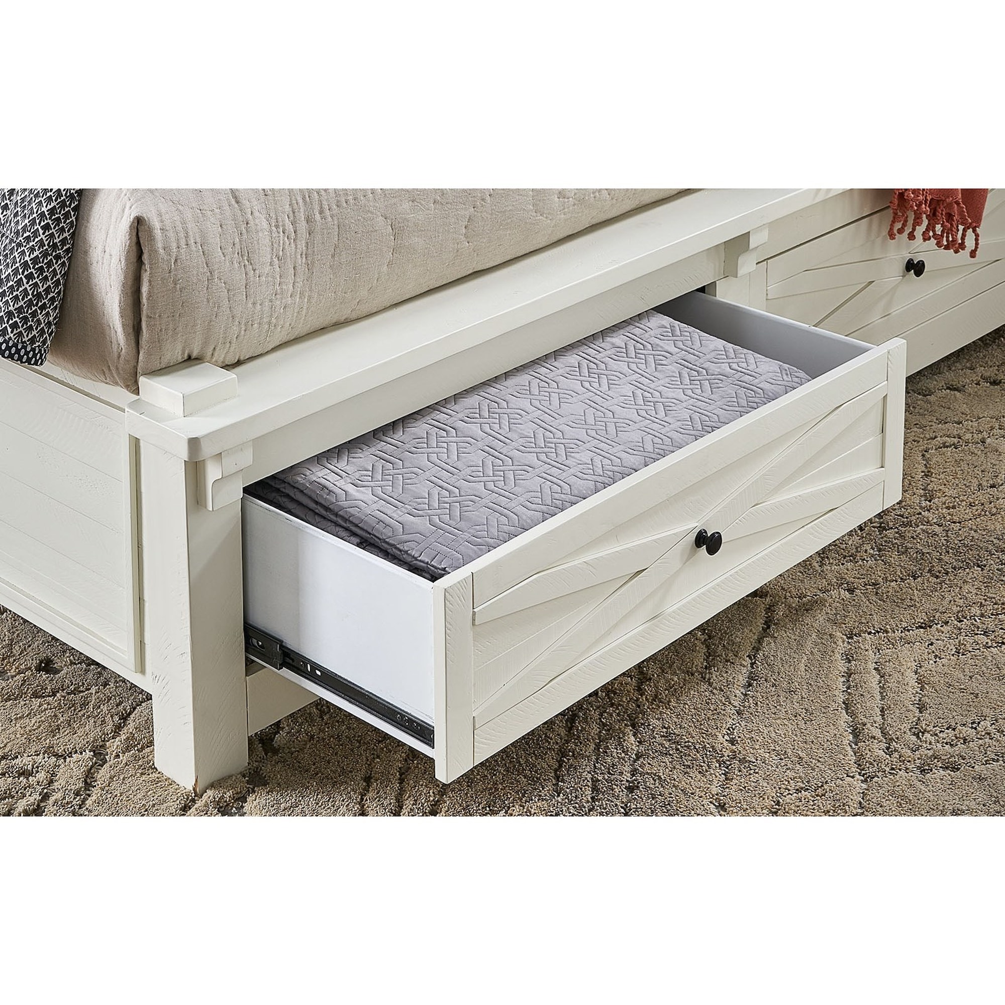 AAmerica Sun Valley SUVWT5031 Queen Bookcase Bed with Footboard Storage